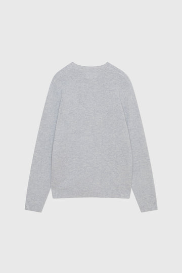 Tay Badge Lambswool Jumper - Grey Melange