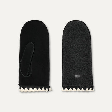 W Uggfluff Scalloped Mitten - Black