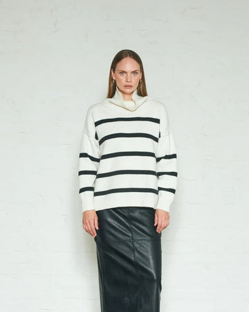 Cece Stripe - Offwhite/Charcoal