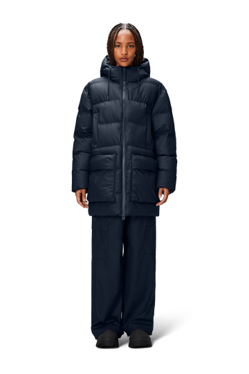 Alta Long Puffer Cargo Jacket W3T4 - Navy