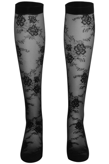 Pure Lace Knee-High 20 - Black