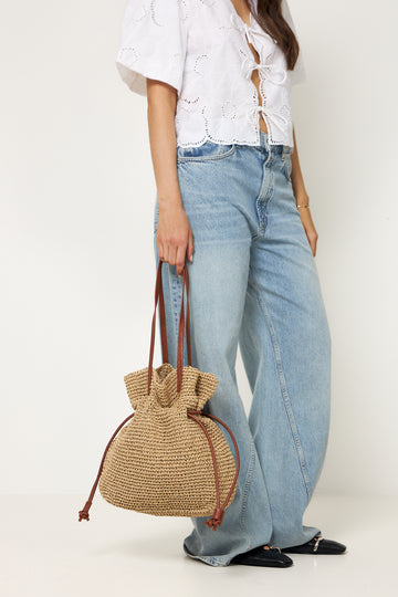 Day Natural Straw Shoulder - Starfish Beige