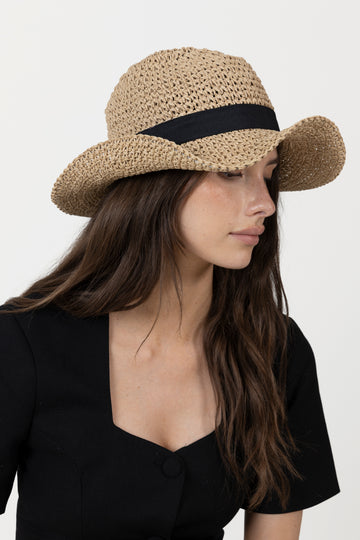 Day Raffia Crochet Hat - Starfish Beige