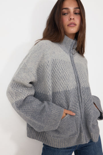 Tine Cardigan - Lt. Blue Mix