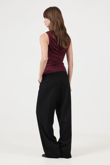 Mira Fitted Sl Top - Tawny Port
