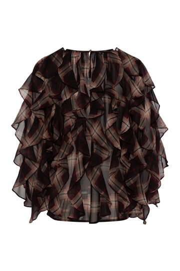 Ryacras Blouse - Bordeaux Check