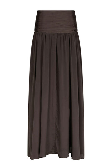 Morien Woven Maxi Skirt - Dark Brown