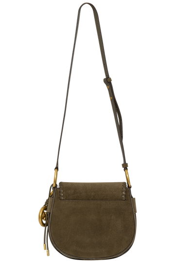 Josie Medium Whipstitched Suede Saddle Bag - Loden