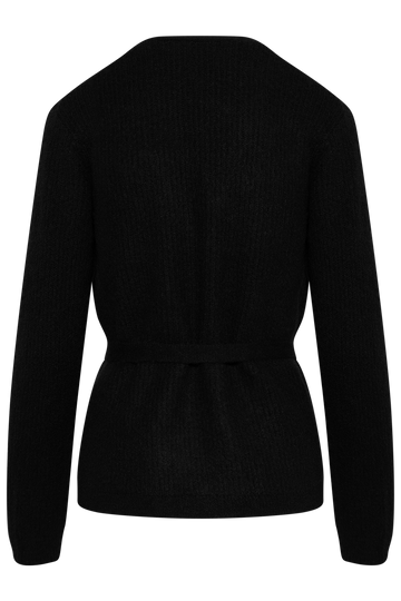 Lulu Ls Knit Wrap Cardigan - Black