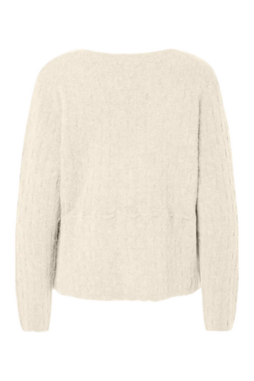 Yasmellis Ls Alpaca Blend Knit Cardigan - Pristine Melange