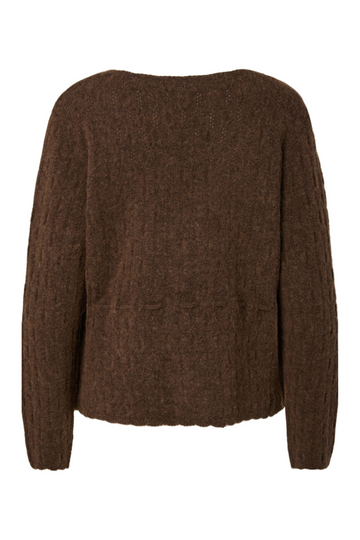 Yasmellis Ls Alpaca Blend Knit Cardigan - Carafe Melange