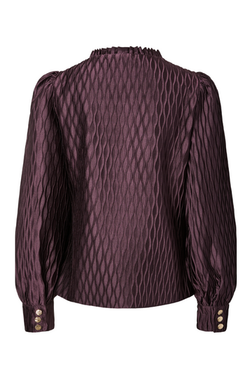 Yasripple Ls V-Neck Shirt S. Noos - Plum Perfect