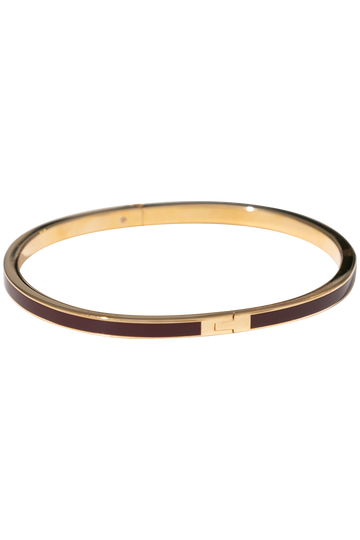 Thin Icon Enamel Bracelet - Tory Gold / Burgundy