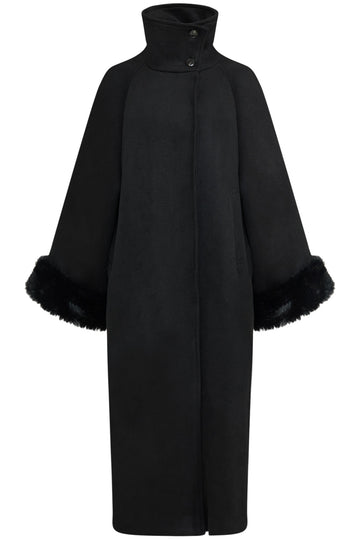Lilas Wool Maxi Coat - Black