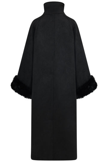 Lilas Wool Maxi Coat - Black