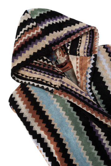 Curt Hooded Bathrobe - Beige Multicolor