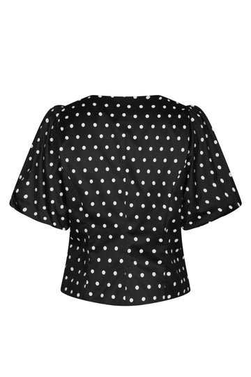 Anela Dot Blouse - Black