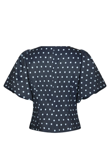 Anela Dot Blouse - Navy