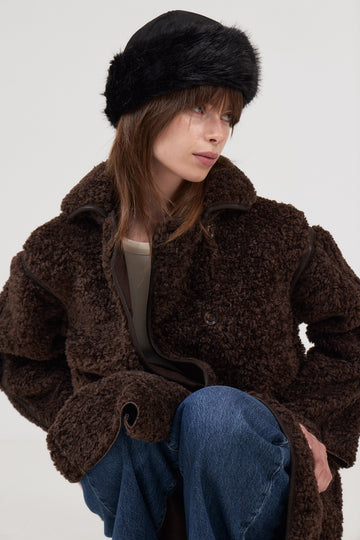 Nappi Faux Fur Hat - Black