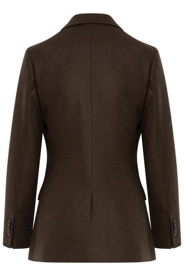 Hourglass Flannel Blazer - Deep Brown