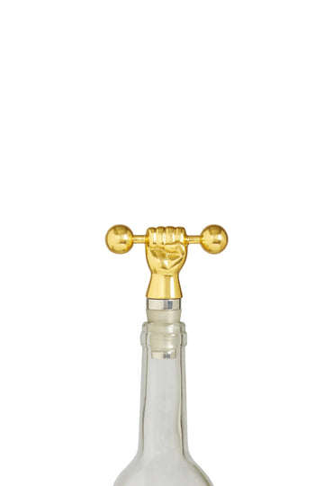 Barbell Bottle Stopper - Brass
