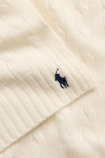 Cable-Knit Wool-Cashmere Scarf - Cream