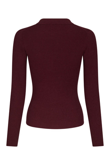 Panama Knit Blouse - Wine