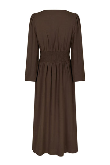 Annelie Solid Crepe Dress - Dark Brown