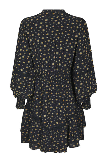 Roberta Small Flower Dress - Black