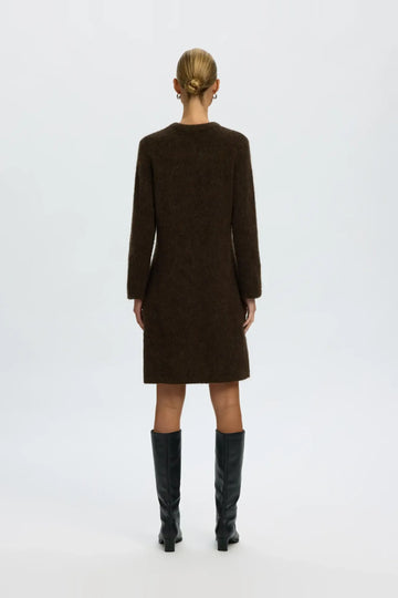 Lulu Brushed O-Neck Ls Dress - Delicioso Melange
