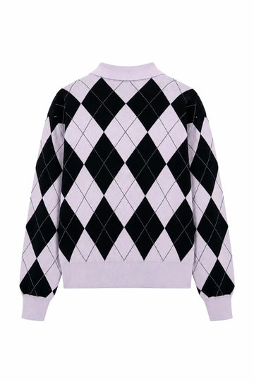 Lovemycras Pullover - Black Argyle