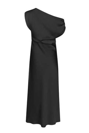 Lilith Heavy Sateen Dress - Black
