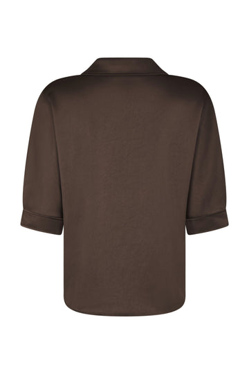 Carm Heavy Sateen Shirt - Dark Brown