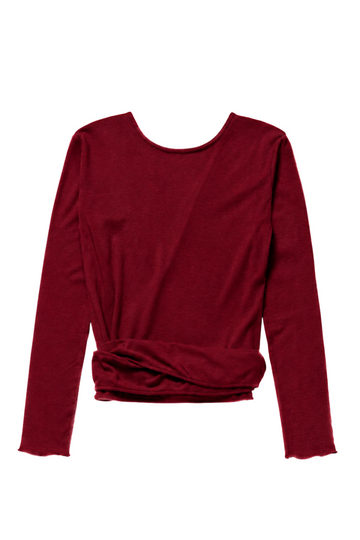 Basic Wrap Sweater - Dark Berry