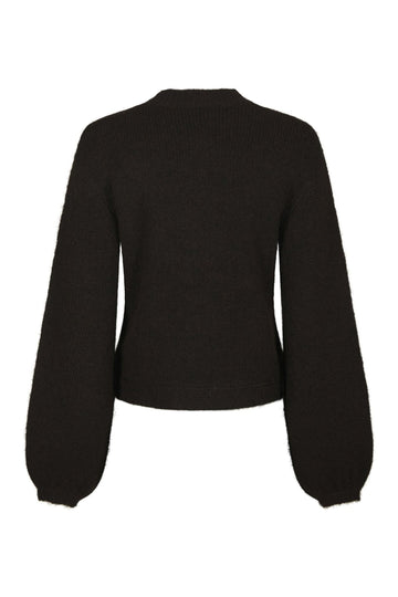Gio Fluffy Knit Cardigan - Dark Brown