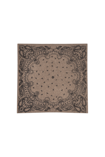 Cashmere Paisley Scarf - 65 Cm - Cappuccino & Black