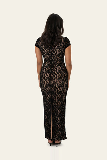 Cleoic Long Dress - Black Lace