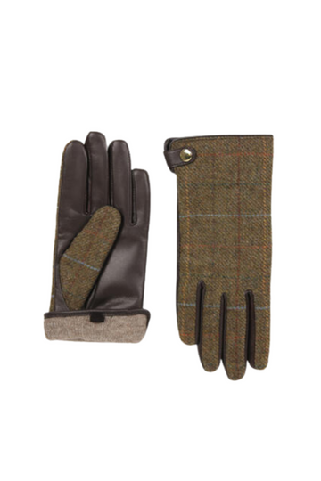 Janne Wool Leather Gloves - Oliven Grønn