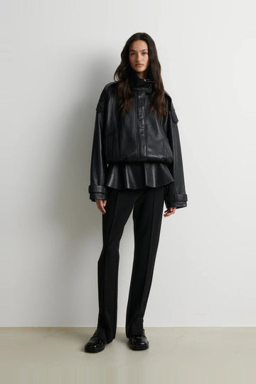 Aluka Leather Jacket - Black