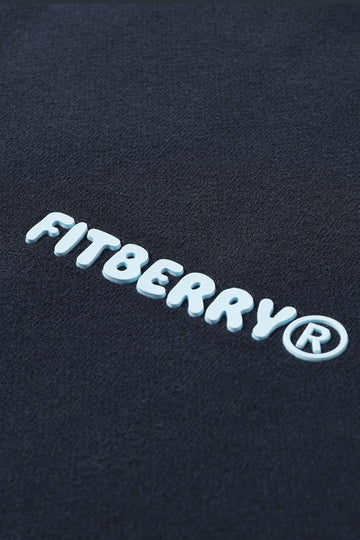 Signature Oversized Zip Hoodie - Navy