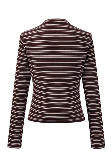 Palmer Soft Stripe Top - Brown/Creme