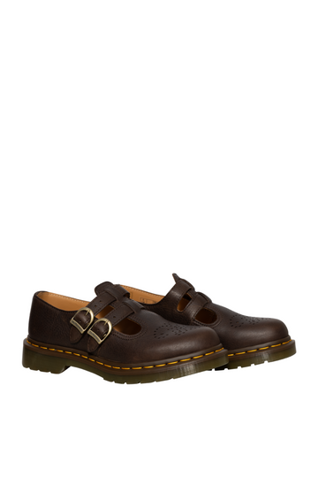 8065 Mary Jane Ambassador Leather Shoes - Dark Brown