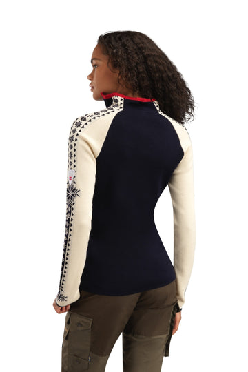 Geilo Fem Sweater - Navy Offwhite Raspberry