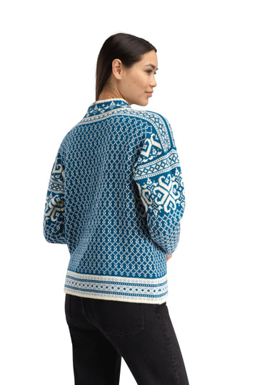 Leknes Fem Sweater - Arctic Blue Offwhite