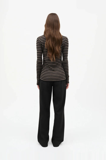 Fine Wool Sharon Knit - Black/Cocoa