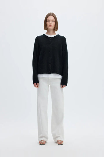 Lulu New Ls Knit Cardigan - Dark Sapphire Melange