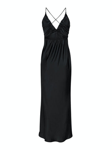 Jolly Heavy Sateen Dress - Black