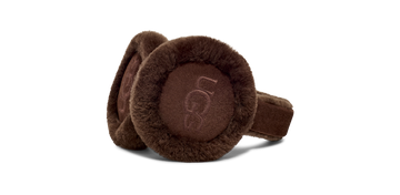 W Sheepskin Embroidery Earmuff - Burnt Cedar