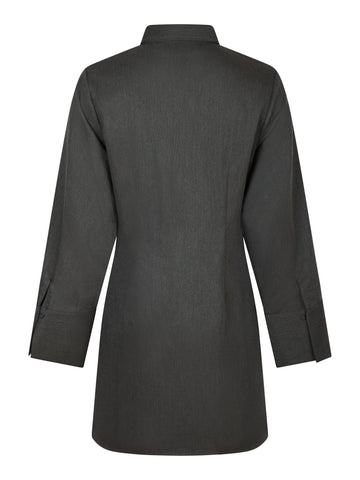 Cajsa Solid Shirt Dress - Dark Grey