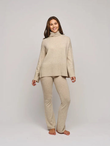 Vera Cashmere Pants - Beige Melange